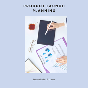 Business team planning product launch with roadmap, milestones, and teamwork
